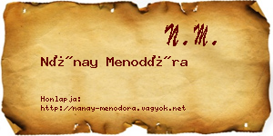 Nánay Menodóra névjegykártya